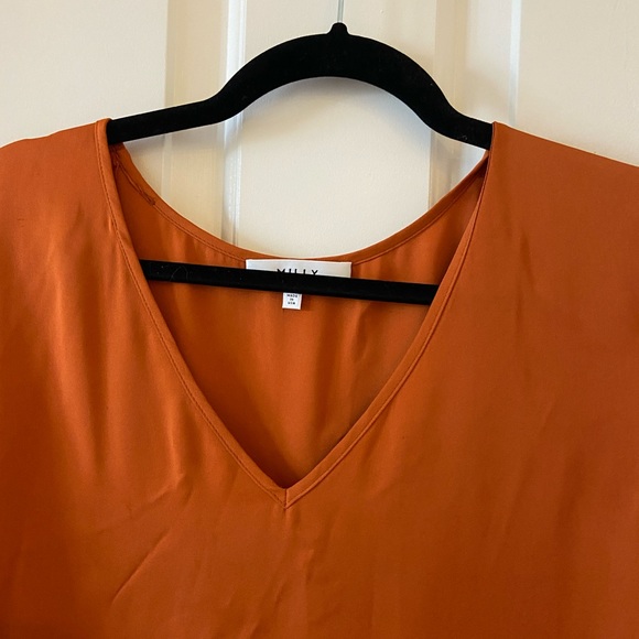 Milly Orange / Brown Bell Sleeve Blouse Size 6 - Picture 4 of 7